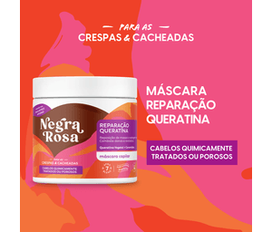 Máscara Capilar Reparação Queratina Negra Rosa 500g