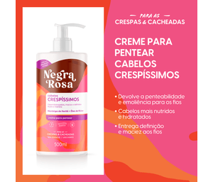 Creme Para Pentear Cabelos Crespíssimos Negra Rosa 500ml