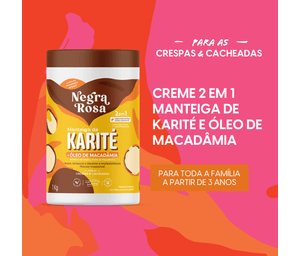 Creme Capilar 2 em 1 Manteiga de Karité e Óleo de Macadâmia Negra Rosa 1kg